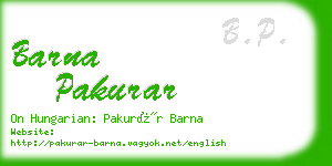 barna pakurar business card